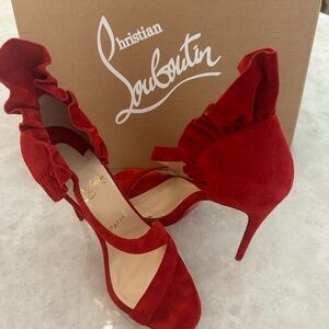 Christian Louboutin Red Ruffle Heels